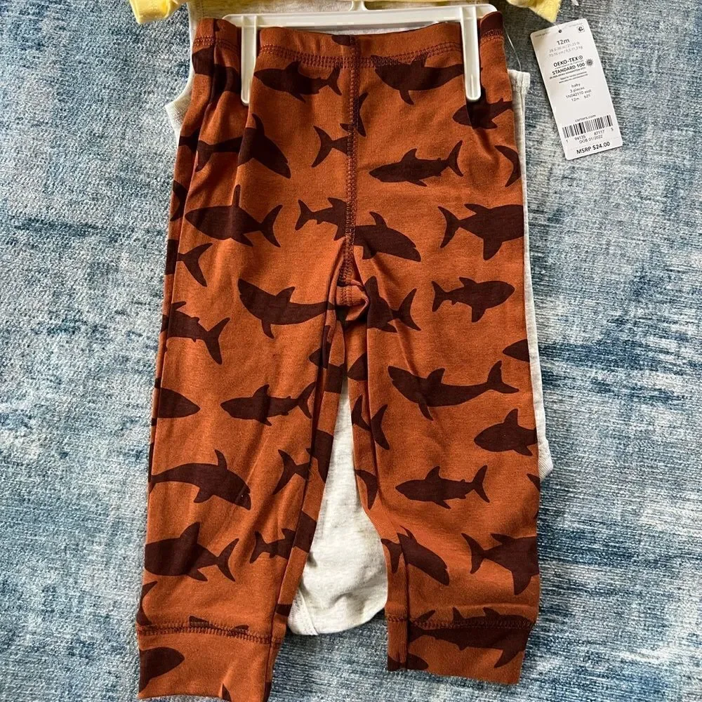 NWT! Carter's Shark 3 Piece Set 12 Months